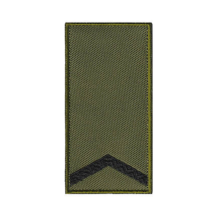 Вишитий погон старший солдат ЗСУ олива на липучці., фото 1
