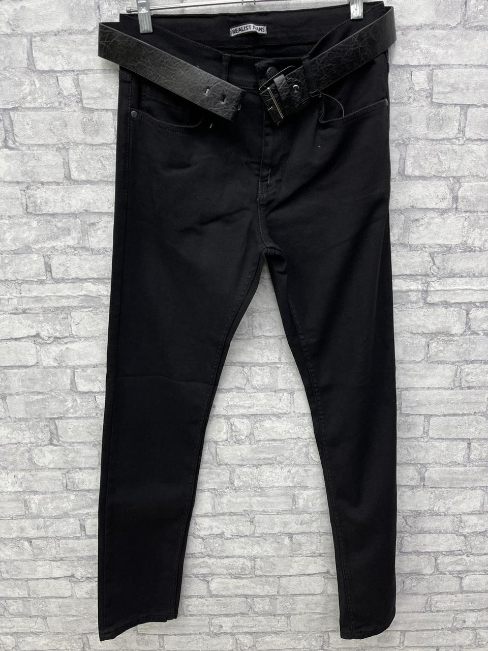 Чоловічі завужені до низу чорні джинсові штани в 38 розмірі, фото 1