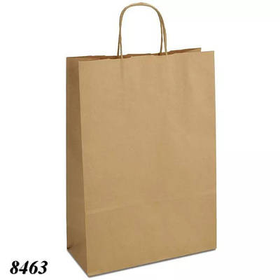 Пакет паперовий бурий з ручками 17х22.5х8.5 см (50шт)