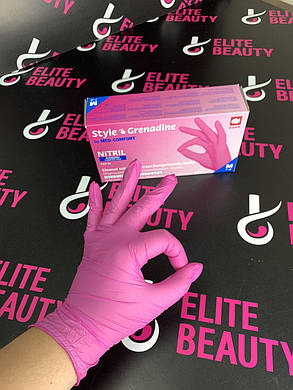 Рукавички нітрилові пурпурові в розмірі XS, фото 2