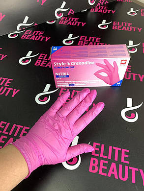 Рукавички нітрилові пурпурові в розмірі XS, фото 3