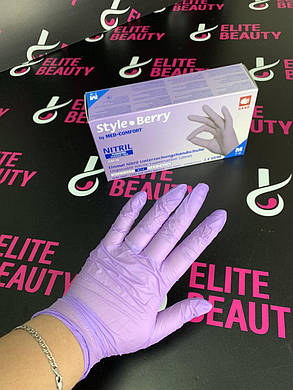 Фіолетові рукавички нітрилові в розмірі XS, фото 3