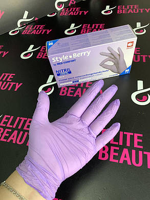 Фіолетові рукавички нітрилові в розмірі XS, фото 2