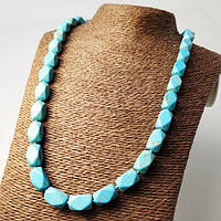 Буси бірюза приготована намистина 16х10 довжина бус 63 см