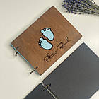 Альбом для фотографій дерев'яний/ фотоальбом на подарунок  /  крафтбук "ніжки" світла, IVORY, фото 9