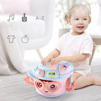 Музична іграшка (звук, підсвічування, проектор, неваляшка) YL 613 Рожева