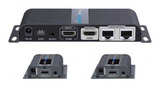 Розгалужувач — подовжувач HDMI за витою парою 1 у 2 Lenkeng LKV712Pro, фото 1