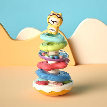 Багатофункціональна музична пірамідка-неваляшка на батарейках YL 603-3 A