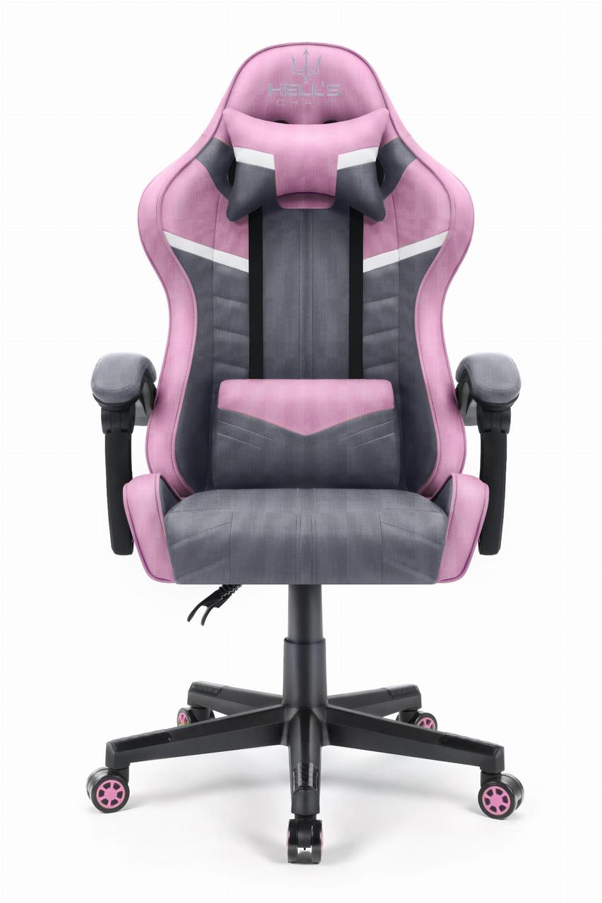 Комп'ютерне крісло Hell's Chair HC-1004 PINK-GREY (тканина)