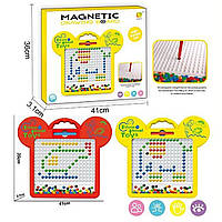 Магнитная мозаика (132 магнитных кружочка, магнитная палочка, 24 карточки с примерами, в коробке) TSQ - 60