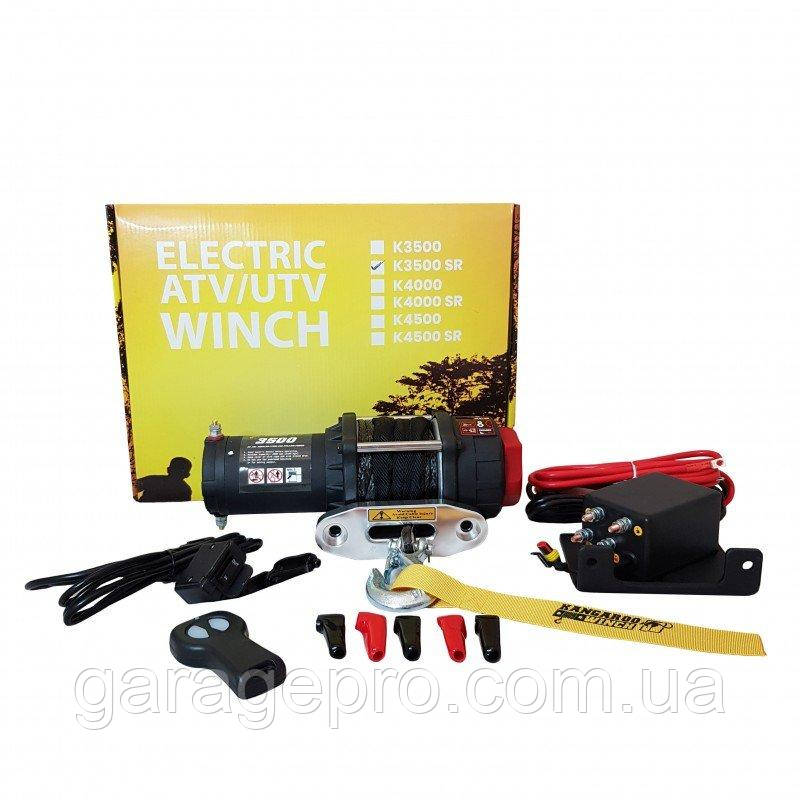 Електрична лебідка для квадроциклу Kangaroowinch 3500 (Синтетичний трос / 1588 кг / 12 вольт)