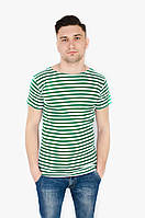 Футболка тільник Розмір 42 Зелена смужка 100% бавовна Одеські тільняшки