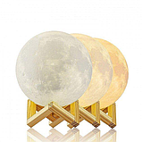 Нічник-світильник 15 см Magic 3D Moon Light Touch Control, фото 5