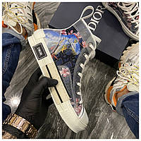 Кроссовки Dior B23 High-Top Sorayama Oblique, кроссовки диор б23 хайтоп, кеды Dior Sorayama Oblique