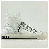 Женские кроссовки Dior B23 High-Top White, белые кеды диор б23 хайтоп