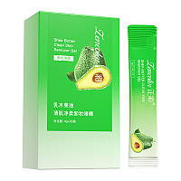 Гель очищающий с экстрактом авокадо для лица Shea butter clean skin remover gel LENCOLOR, 4мл