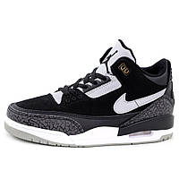 Мужские кроссовки Nike Air Jordan 3 Black White SE Retro, черные кроссовки найк аир джордан 3 ретро