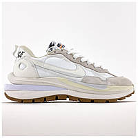Мужские кроссовки Nike x Sacai VaporWaffle White Beige, белые кроссовки найк сакаи вапор вафл