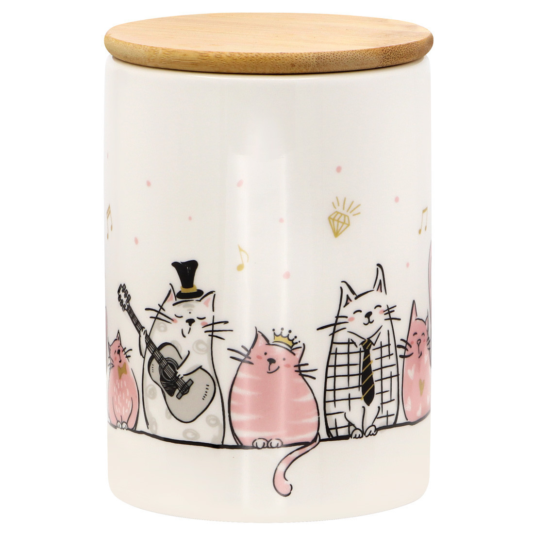 Банка керамічна з дерев'яною кришкою 850 мл "Котики, що співають" ZFC 038 SC