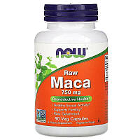 Натуральна добавка NOW Maca 750 mg Raw, 90 вегакапсул