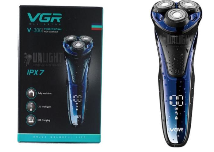 Универсальная роторная электробритва VGR V-306, бритва для мужчин сухого и влажного бритья, GN4 - фото 6 - id-p1725472404