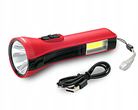 Качественный яркий легкий ручной фонарь с боковым светом TS-1851, аккумуляторный фонарик светильник, GS6