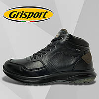 Кросівки чоловічі зимові Grisport Spo-Tex (Італія) шкіряні водонепроникні чорні на шнурівці 44113A8tn