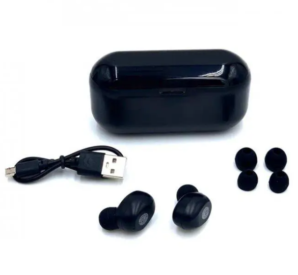 Классные беспроводные наушники TWS F9 с цифровым зарядным кейсом и Bluetooth 5.0, цвет черный, GN15 - фото 2 - id-p1725472511