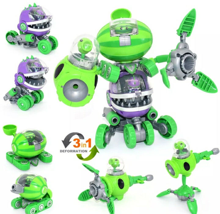 Ігровий Набір Трансформер Бос Рослина 3 в 1 Рослини проти Зомбі 24 см Plants vs Zombies (00153)