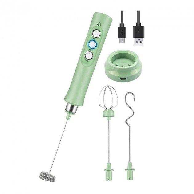 Электрический вспениватель молока Milk Frother 3 в 1 с зарядной базой 