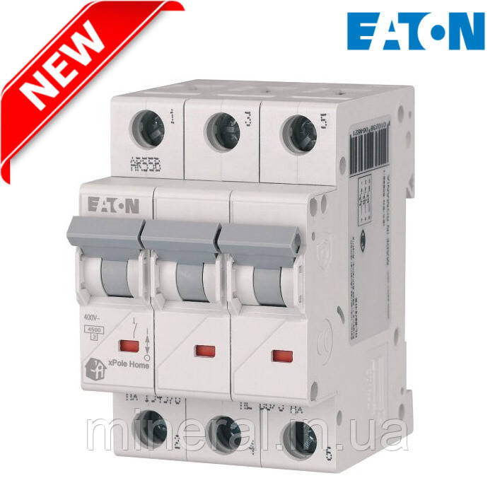 Автоматичний вимикач 3Р, HL-C16-3 / Модульний автоматичний вимикач / На DIN- рейку / Eaton (Moeller)