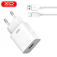 Сетевое зарядное устройства XO L99 single USB 2.4A + MicroUSB White