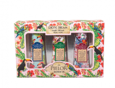 Подарунковий набір для догляду за руками PIELOR Exotic Dream, 3х30 мл (рожевий)