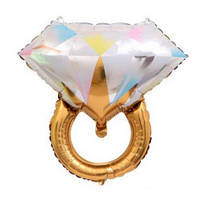 Фольгована фігурна куля "Кільце Золоте" Розмір:61см*68см.