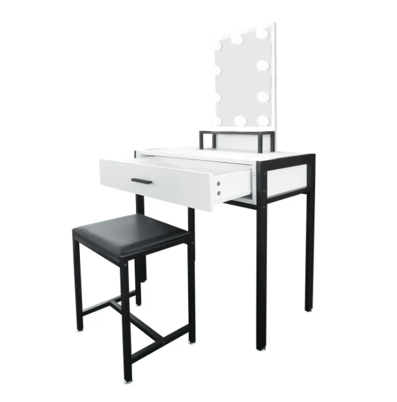 Туалетний столик + табурет з підсвічуванням ADT21 White