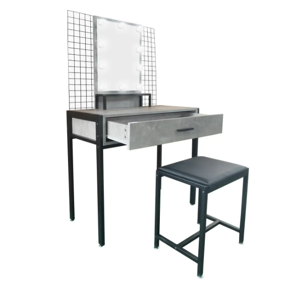 Туалетний столик + табурет з підсвічуванням ADT21 Beton, фото 1