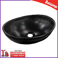 Умивальник накладний овальний 40 см Volle 13-01MBlack-180 чорний матовий