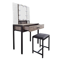 Туалетний столик + табурет з підсвічуванням ADT21 Walnut