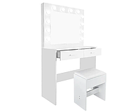 Туалетный столик + табурет с подсветкой AVKO ADT3 White