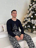 Новогодняя мужская пижама с кофтой и штанами