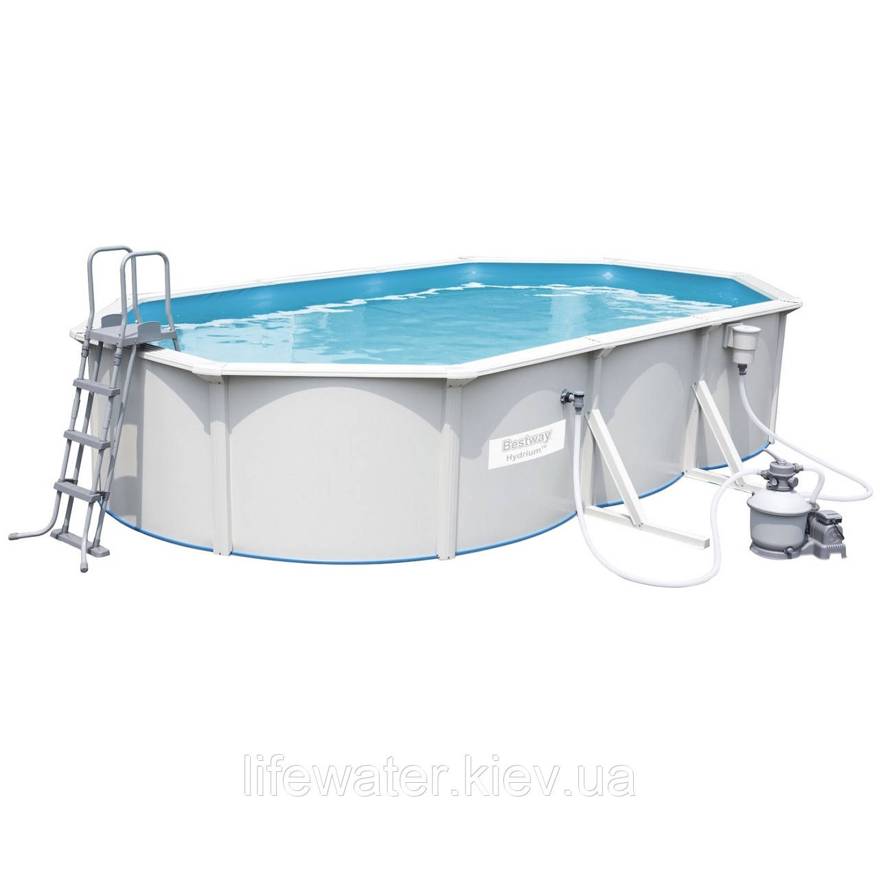 Bestway Збірний басейн Bestway Hydrium 56369 (610х360х120 см) з піщаним фільтром, драбиною та тентом