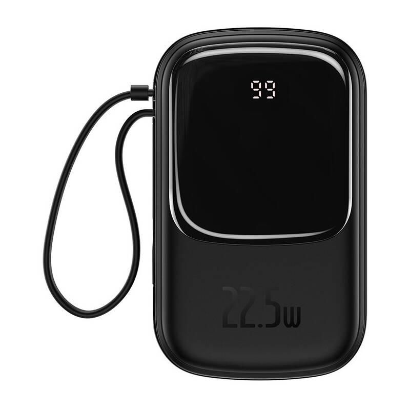 УМБ портативне зарядне Power Bank Baseus PPQD-F01 20000 mAh 15 W 3 А, з вбудованим Lightning, чорне, фото 1