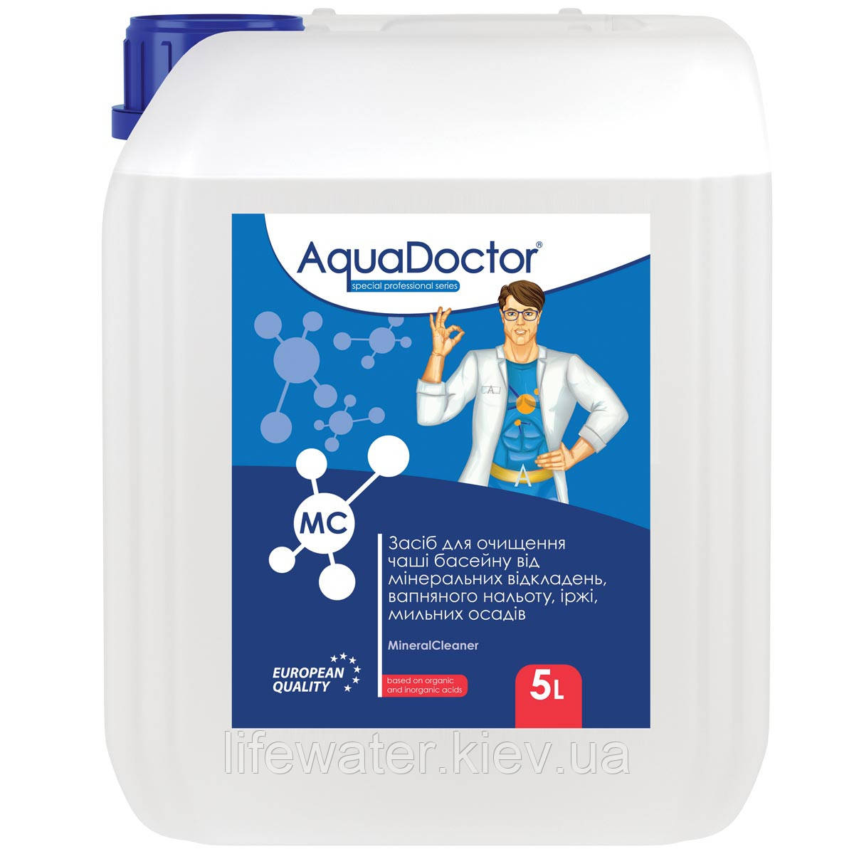 Засіб для очищення чаші басейну AquaDoctor MC MineralCleaner 5 л, фото 1