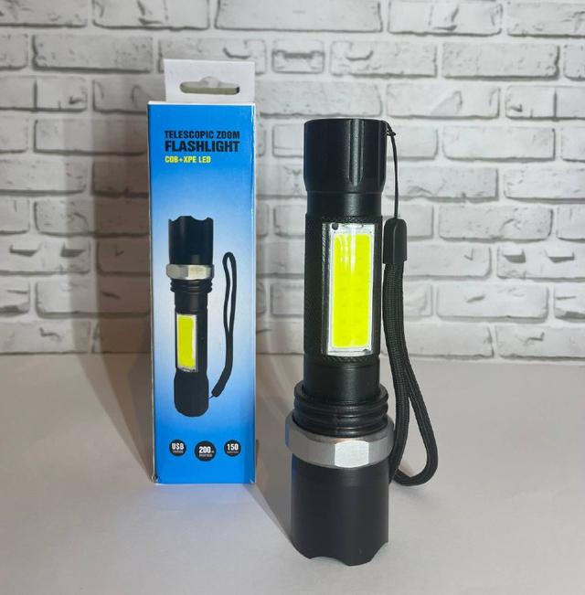 Потужний акумуляторний LED ліхтарик TELESCOPIC ZOOM FLASHLIGHT COB+XPE LED, ціна 549 грн — Prom