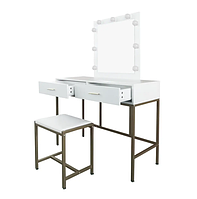 Туалетний столик + табурет з підсвіткою ADT13 White