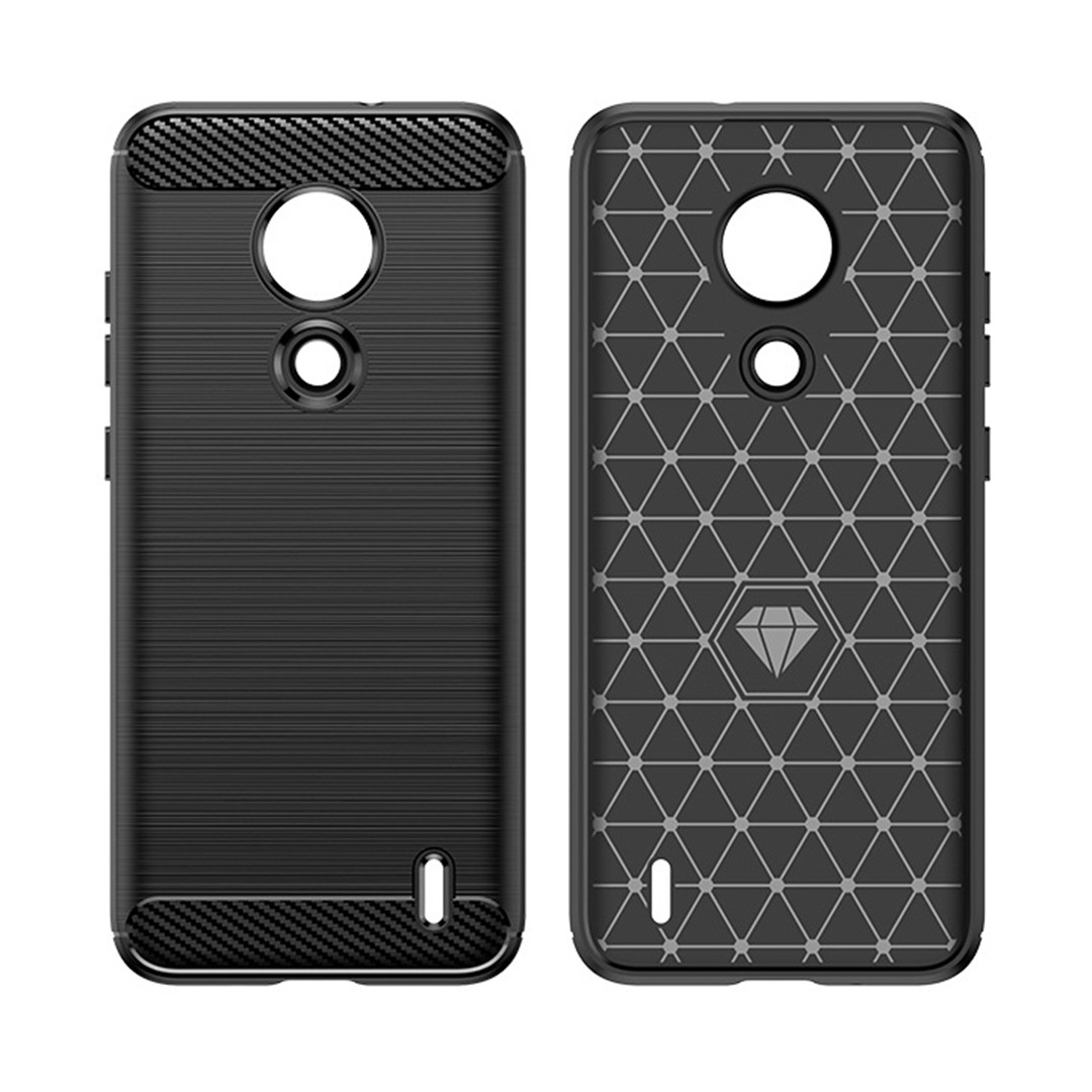 Протиударний TPU чохол Rugged Carbon для Nokia C21 | Mofan | чорний
