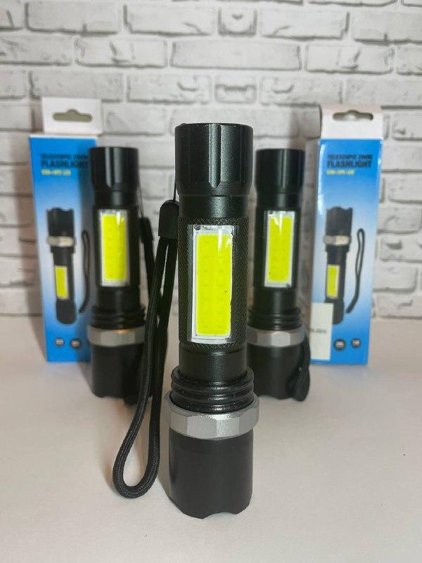 Мощный аккумуляторный LED фонарик TELESCOPIC ZOOM FLASHLIGHT COB+XPE LED - фото 5 - id-p1725594055