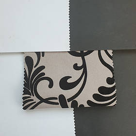 Рогожка для оббивки дивана з класичним візерунком Нео флок світло-сірого кольору
