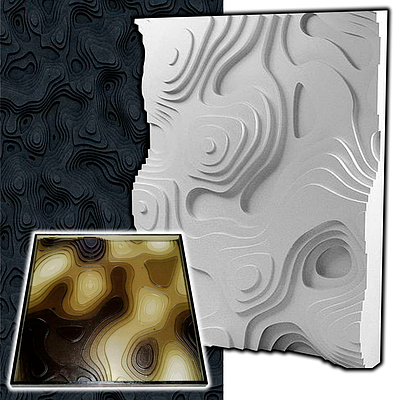 Поліуретанова форма "Зрізи" для 3D панелей (0,25 м²) з гіпсу та бетону (під стабілізований мох)