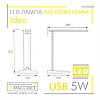 Настільна лампа Idea Poland USB 5W LED DIM 2700K-6500K 350Lm microUSB DC5V (працює від Powerbank) чорна, фото 8